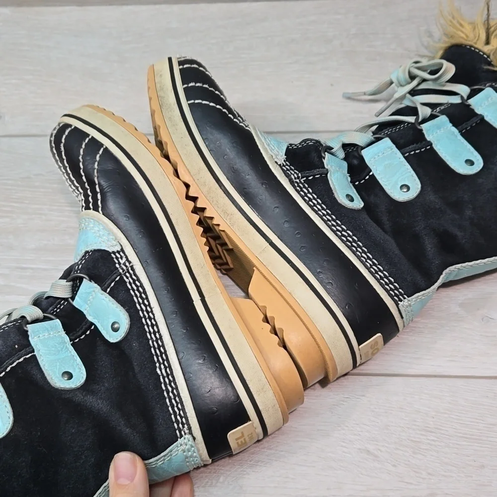 Sorel Kids Youth Tofino Tall Leather Duck Boots shoes sz 2